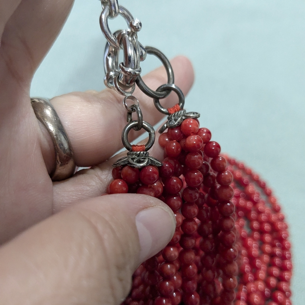 Genuine Coral Beaded Necklace - Picture 10 of 13